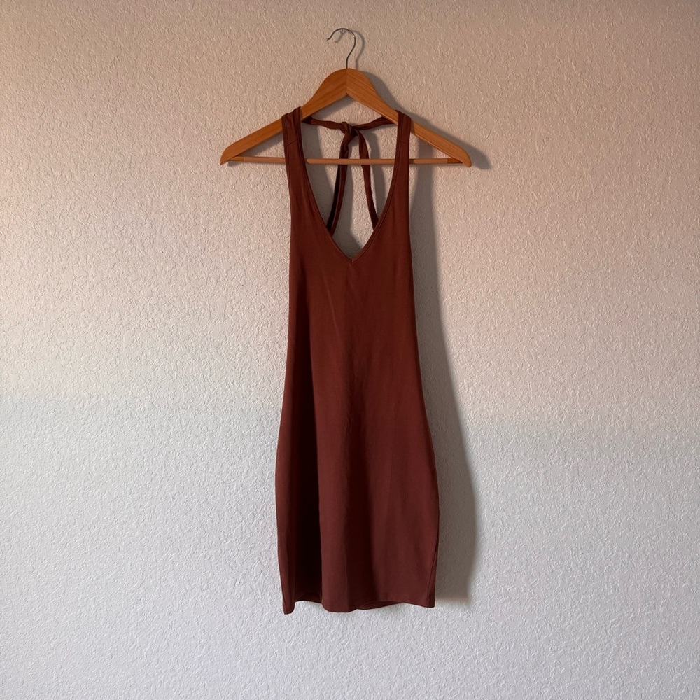 BP Nordstrom Brown Halter Mini Dress